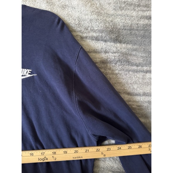 Nike Sportswear Club Fleece Navy Blue Hoodie Mens Sz L Sweatshirt 804346-451 - Picture 3 of 5